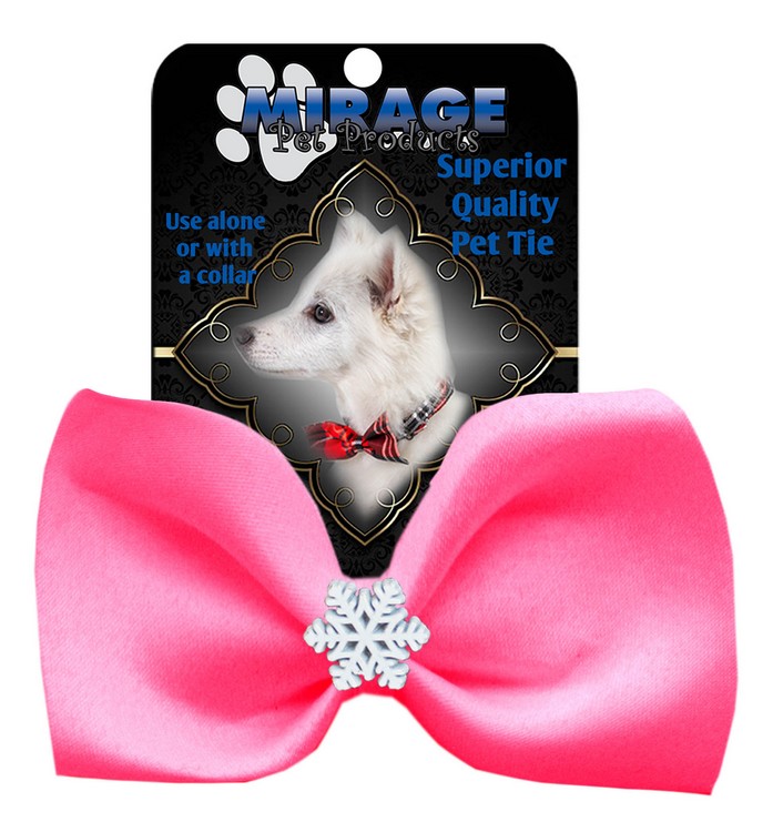 Snowflake Widget Pet Bowtie Hot Pink